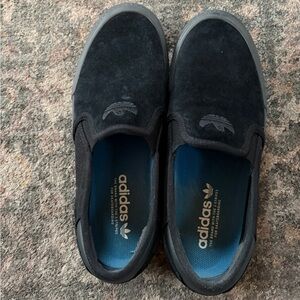 Adidas Men's Black Slip-On Sneakers with Blue Insole